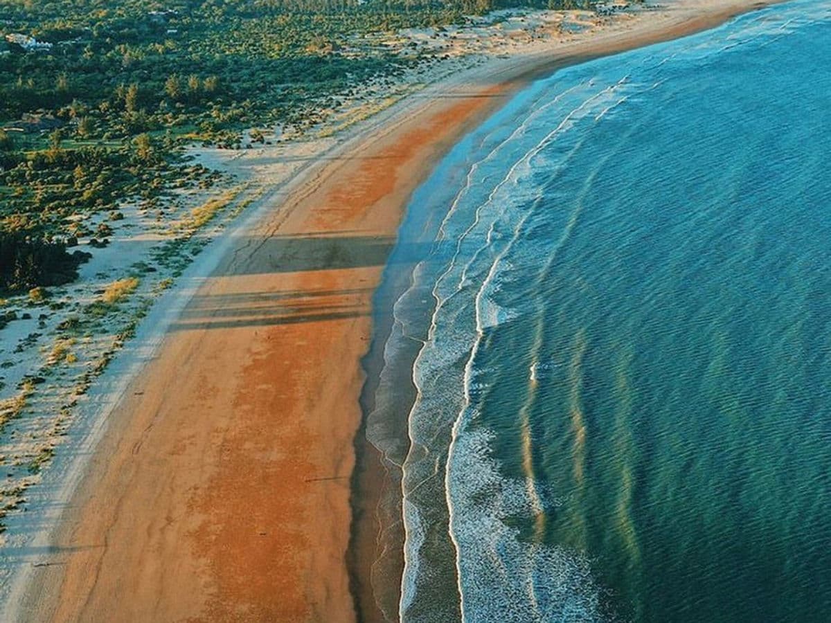 An aerial view of Kenya's warm blue coastline